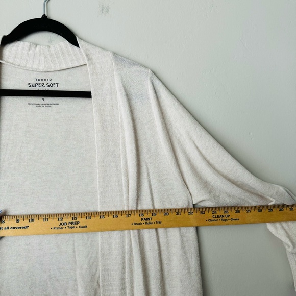 Torrid Plus Size Super Soft Open Front Longline Cardigan cream woman’s 1 - Picture 4 of 8